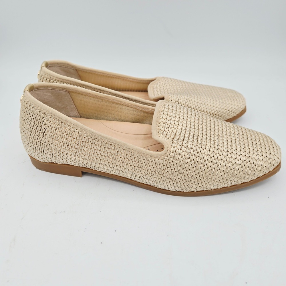 Alex Marie Woven Slip On Loafer Flats Beige Gold Metallic Women Size 8.5M